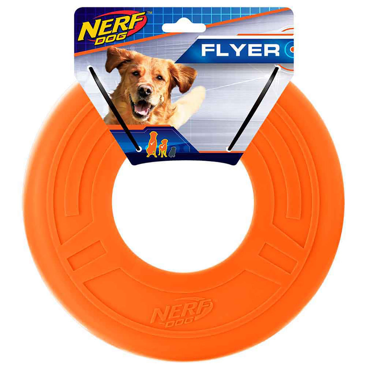 Nerf Dog Frisbee Atomic Flyer Color Naranja para Perro, Grande