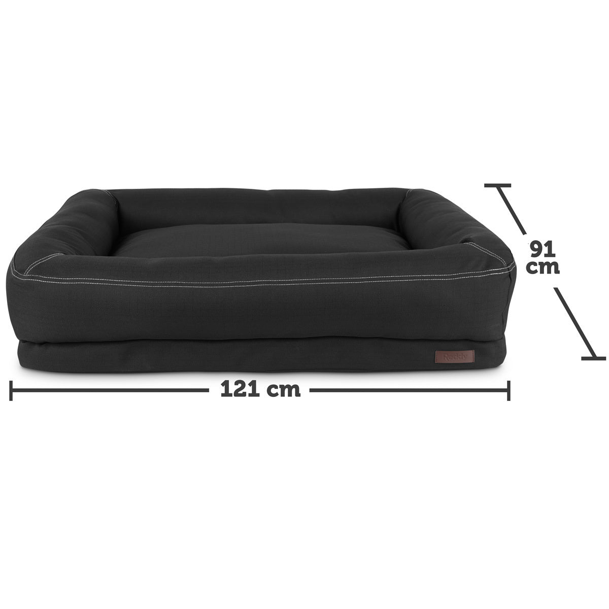 Reddy Cama Rectangular Resistente con Bordes Elevados Color Negro para Perro, X-Grande